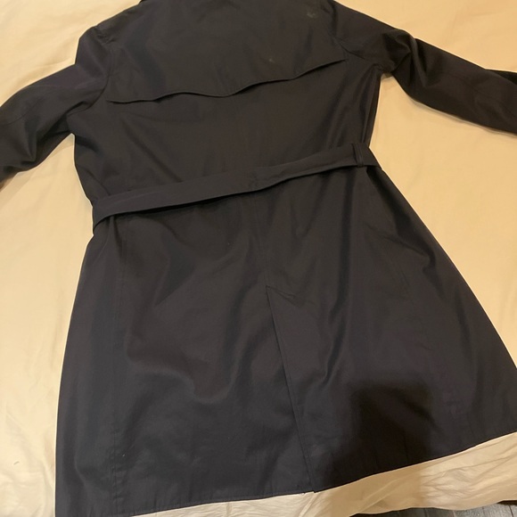 Uniqlo/Ines de la Fressange Navy Blue Double-Breasted Trench Coat - Picture 4 of 10